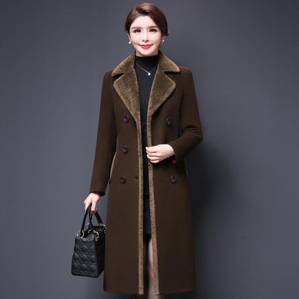 women's wool & blends women blend coat winter fashion mother thicken cashmere collar long jacket warm slim outerwear female g, Black
women's wool & blends women blend coat winter fashion mother thicken cashmere collar long jacket warm slim outerwear female g, Black