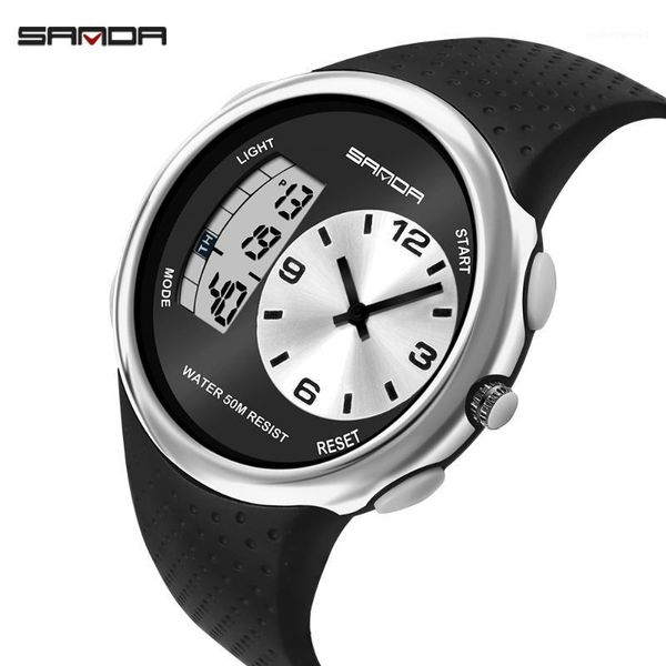 wristwatches 2021 sanda waterproof men's sports watch outdoor casul luminous digital watches dual display silicone electronic calendar, Slivery;brown
wristwatches 2021 sanda waterproof men's sports watch outdoor casul luminous digital watches dual display silicone electronic calendar, Slivery;brown