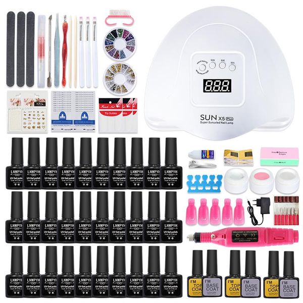 nail art kits manicure set with 54w/24w uv lamp drill machine 30/20/12/10 color gel polish kit tools
nail art kits manicure set with 54w/24w uv lamp drill machine 30/20/12/10 color gel polish kit tools