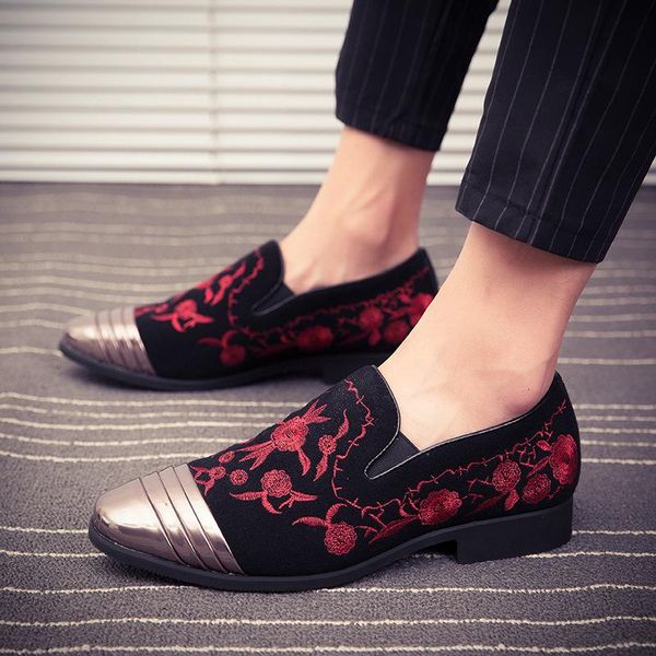 dress shoes spring stage casual single embroidered pointed scalp tide big size, Black
dress shoes spring stage casual single embroidered pointed scalp tide big size, Black