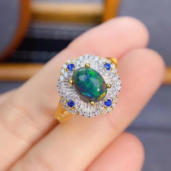 cluster rings 100% natural and real black opal ring wedding engagement for women 925 sterling silver, Golden;silver
cluster rings 100% natural and real black opal ring wedding engagement for women 925 sterling silver, Golden;silver