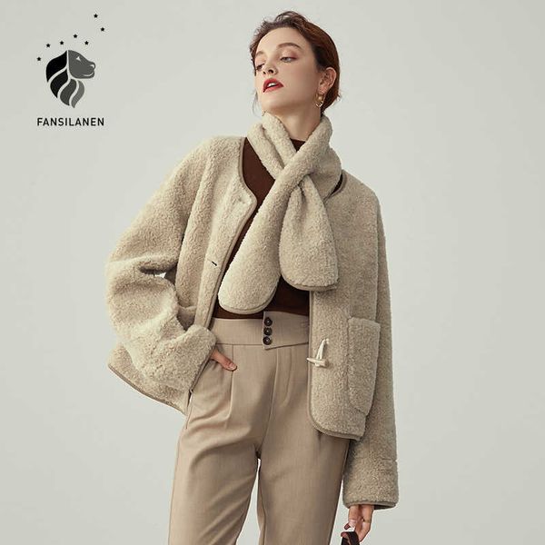 fansilanen casual horn button short 100% wool coat women scarf oversized suede jacket female cashmere vintage winter overcoat 210607, Black
fansilanen casual horn button short 100% wool coat women scarf oversized suede jacket female cashmere vintage winter overcoat 210607, Black