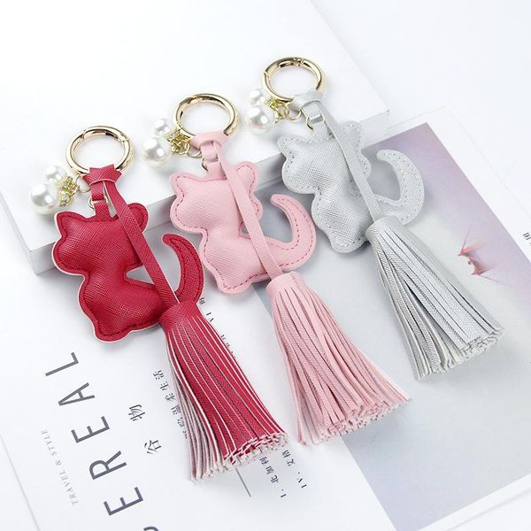 keychains creative pu leather tassel key ring cute bag pendant pearl cat car chains fashion charm keychain accessories gift, Silver
keychains creative pu leather tassel key ring cute bag pendant pearl cat car chains fashion charm keychain accessories gift, Silver