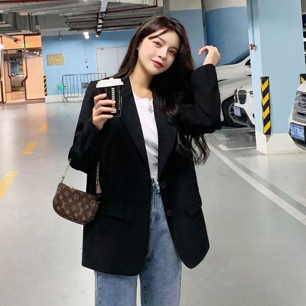 women's suits & blazers korean fashion autumn thin blazer suit sweet girl solid colors casual loose office commute coat women all-match, White;black
women's suits & blazers korean fashion autumn thin blazer suit sweet girl solid colors casual loose office commute coat women all-match, White;black