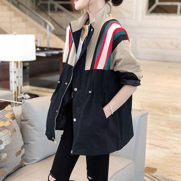 women's jackets spring and autumn 2021 european fashion khaki medium long windbreaker jacket versatile, Black;brown
women's jackets spring and autumn 2021 european fashion khaki medium long windbreaker jacket versatile, Black;brown