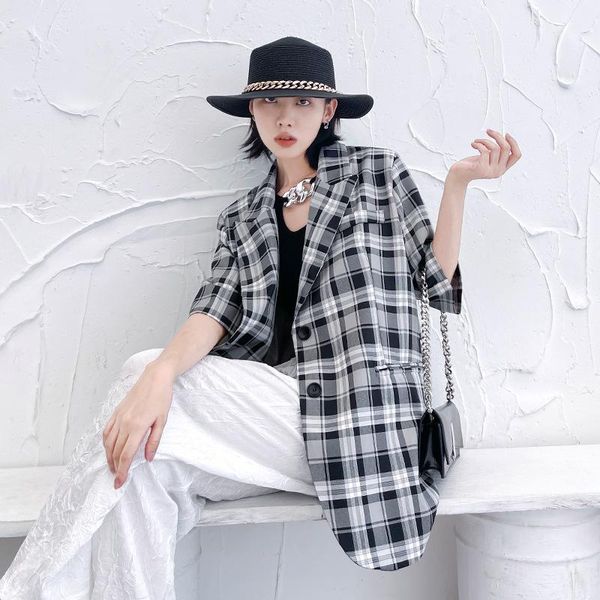 women's suits & blazers superaen 2021 autumn plaid suit office lady notched single breasted women, White;black
women's suits & blazers superaen 2021 autumn plaid suit office lady notched single breasted women, White;black