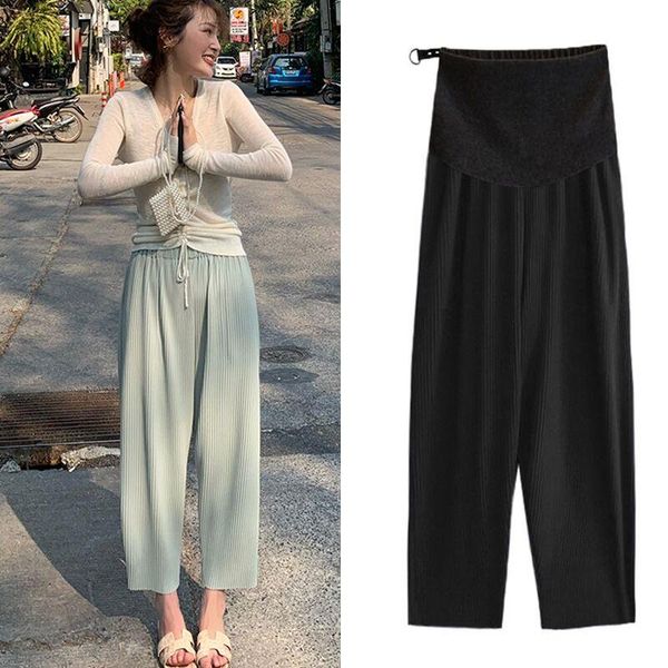 130# summer thin pleated chiffon maternity pants wide leg loose straight belly pants for pregnant women chic casual pregnancy, White
130# summer thin pleated chiffon maternity pants wide leg loose straight belly pants for pregnant women chic casual pregnancy, White
