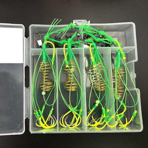 4 pcs set high carbon fishing hook fishing feeder bomb proof hanging explosion hook fish bait plastic box packing bait
4 pcs set high carbon fishing hook fishing feeder bomb proof hanging explosion hook fish bait plastic box packing bait