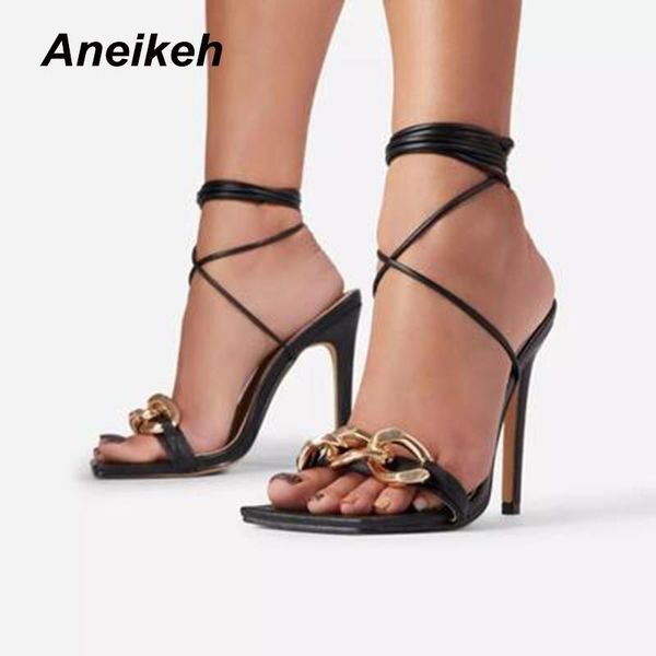 sandals aneikeh fashion metal decoratio cross-tied 2021 summer retro patchwork head peep toe thin high heels women's shoes, Black
sandals aneikeh fashion metal decoratio cross-tied 2021 summer retro patchwork head peep toe thin high heels women's shoes, Black
