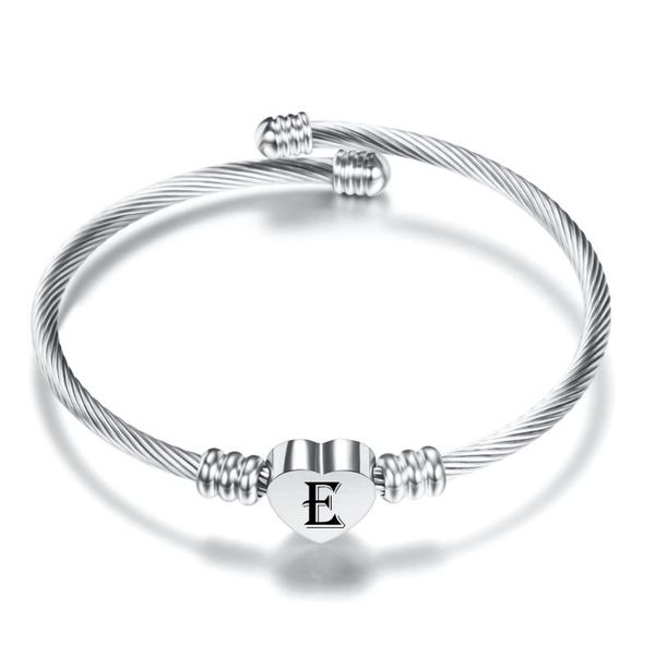 bangle simple stainless steel cable wire bangles color 26 letters a-z titanium heart women bracelet accessories, Black
bangle simple stainless steel cable wire bangles color 26 letters a-z titanium heart women bracelet accessories, Black
