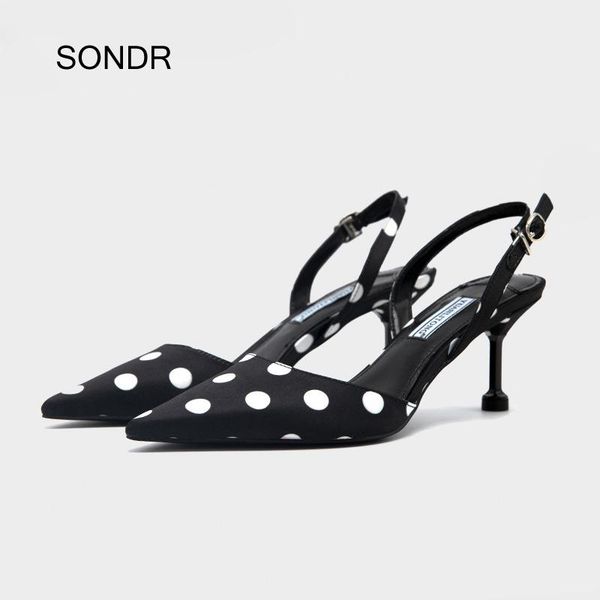 sandals sandalias mujer 2021 summer shoes women pointed toe polka dot beach med heels sandal peep chaussures femme white, Black
sandals sandalias mujer 2021 summer shoes women pointed toe polka dot beach med heels sandal peep chaussures femme white, Black