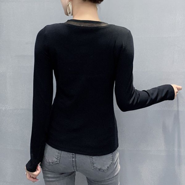 2021 spring fall european clothes t-shirt girl fashion drape v-neck patchwork mesh zipper cotton women tees new t0d414a zvq2, White
2021 spring fall european clothes t-shirt girl fashion drape v-neck patchwork mesh zipper cotton women tees new t0d414a zvq2, White