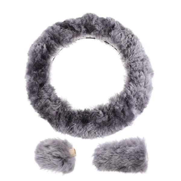 steering wheel covers 3pcs fluffy anti-skid cover gear handbrake (grey) 
steering wheel covers 3pcs fluffy anti-skid cover gear handbrake (grey)