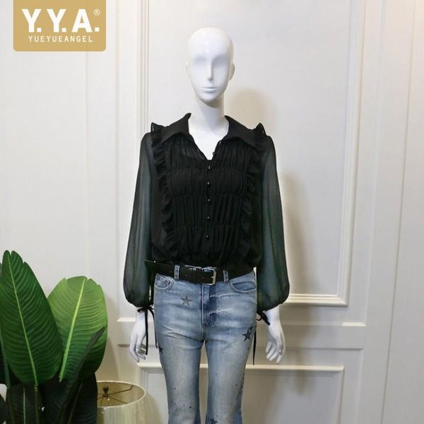 women's blouses & shirts fashion office lady elegant black chiffon shirt female transparent lapel loose fit button long sleeve casual, White
women's blouses & shirts fashion office lady elegant black chiffon shirt female transparent lapel loose fit button long sleeve casual, White