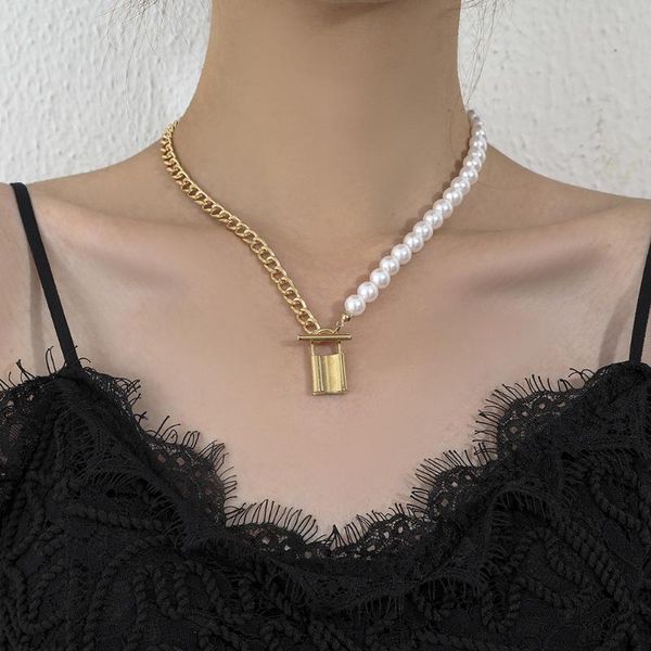 pendant necklaces vintage stitched necklace for women gold lock fashion luxury jewelry pearl wholesale, Silver
pendant necklaces vintage stitched necklace for women gold lock fashion luxury jewelry pearl wholesale, Silver