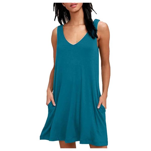casual dresses tank dress women solid color v neck sleeveless loose pocket women's summer sundresses vestidos de mujer 40#, Black;gray
casual dresses tank dress women solid color v neck sleeveless loose pocket women's summer sundresses vestidos de mujer 40#, Black;gray