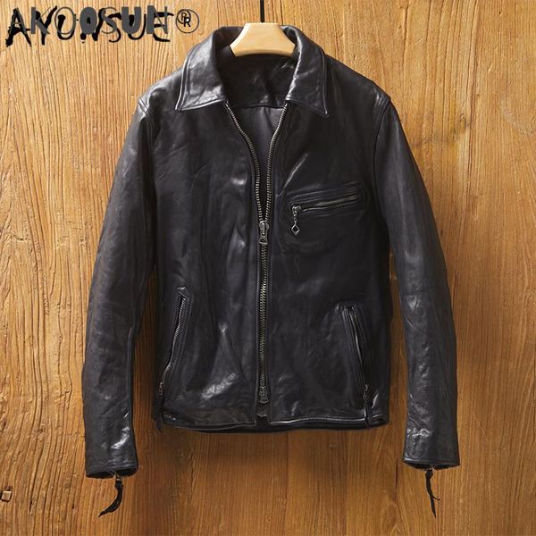 men's leather & faux akoosun genuine cow jacket men vintage coat motorcycle luxury mens jackets mg9-k9123 kj4425, Black
men's leather & faux akoosun genuine cow jacket men vintage coat motorcycle luxury mens jackets mg9-k9123 kj4425, Black
