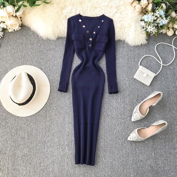 women knitting bodycon dress pocket long sleeve elastic slim warm pullovers dress autumn winter fashion sweater dress, Black;gray
women knitting bodycon dress pocket long sleeve elastic slim warm pullovers dress autumn winter fashion sweater dress, Black;gray