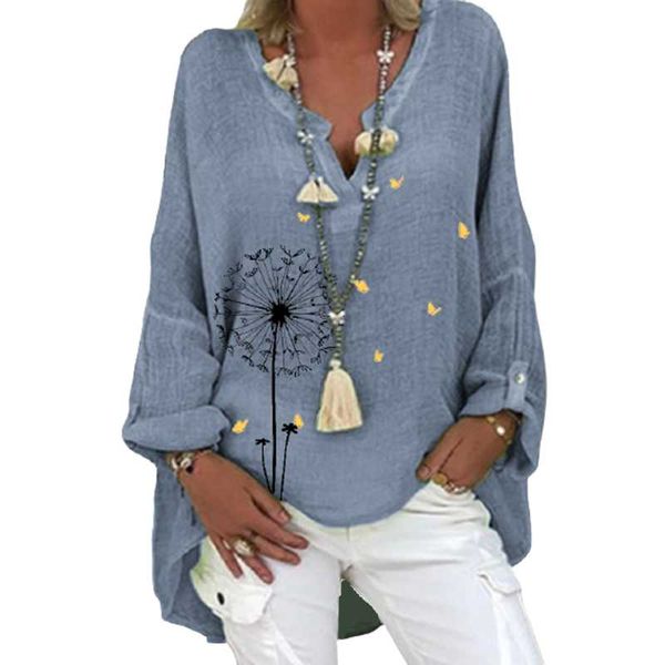 women's blouses & shirts vintage women dandelion printing and long sleeve loose casual womens spring autumn blouse chemise femme, White
women's blouses & shirts vintage women dandelion printing and long sleeve loose casual womens spring autumn blouse chemise femme, White