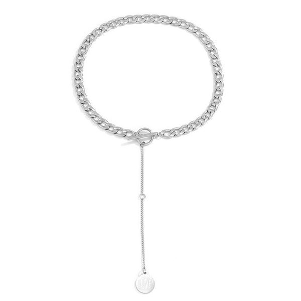 pendant necklaces potcet stainless steel round sign letter titanium necklace geometric fashion hip hop party jewelry, Silver
pendant necklaces potcet stainless steel round sign letter titanium necklace geometric fashion hip hop party jewelry, Silver