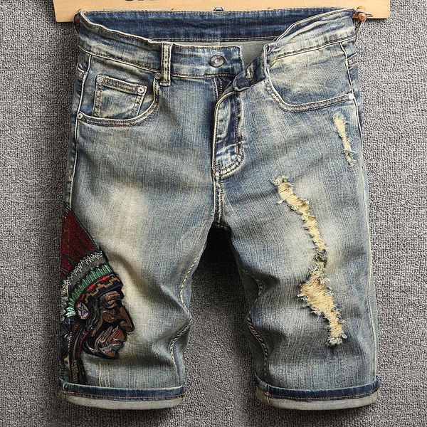 summer thin embroidery denim shorts men's slim elastic trend capris breecheswinter, Blue
summer thin embroidery denim shorts men's slim elastic trend capris breecheswinter, Blue