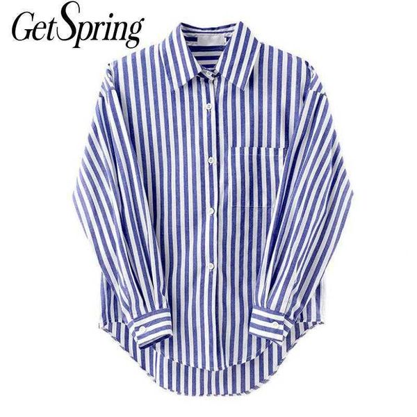 getspring women shirt long sleeve striped woman blouses shirts plus size casual loose vintage bloues 210601, White
getspring women shirt long sleeve striped woman blouses shirts plus size casual loose vintage bloues 210601, White