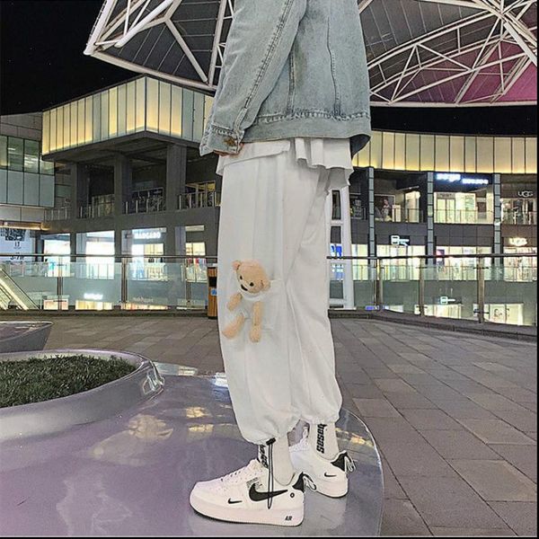 autumn and winter new bear casual pants women plus velvet thick wild straight leg sports pants hong kong style loose leggings, Black;white
autumn and winter new bear casual pants women plus velvet thick wild straight leg sports pants hong kong style loose leggings, Black;white