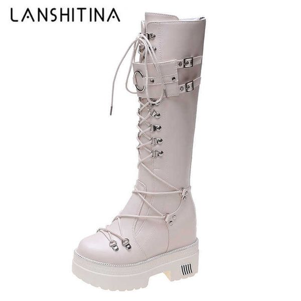 chunky platform leather knee high boots women retro punk height increasing long boots woman lace up booties winter mujer 210911, Black
chunky platform leather knee high boots women retro punk height increasing long boots woman lace up booties winter mujer 210911, Black