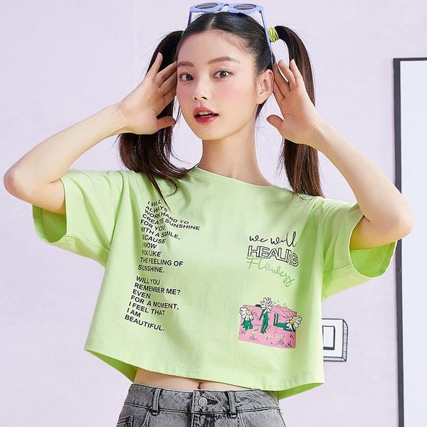 women's t-shirt semir short sleeve t-shirts women truncated trend printing loose o neck 2021 summer breathable t shirt, White
women's t-shirt semir short sleeve t-shirts women truncated trend printing loose o neck 2021 summer breathable t shirt, White