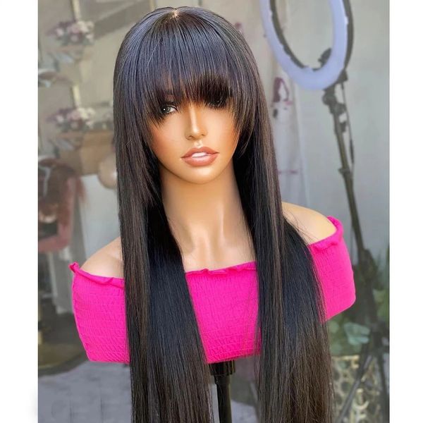 straight wig with bangs fringe 360 frontal human hair wig brazilian remy hairss glueless transprent 13x6 lace front natural hairs, Black
straight wig with bangs fringe 360 frontal human hair wig brazilian remy hairss glueless transprent 13x6 lace front natural hairs, Black