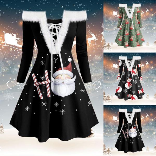 casual dresses women's dress ladies fur-collar strapless party lace-up christmas print retro plush long-sleeved female, Black;gray
casual dresses women's dress ladies fur-collar strapless party lace-up christmas print retro plush long-sleeved female, Black;gray