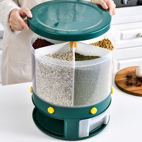 storage bottles & jars 6-grid rotating rice dispenser moisture-proof transparent design large capacity grain container for kitchen
storage bottles & jars 6-grid rotating rice dispenser moisture-proof transparent design large capacity grain container for kitchen
