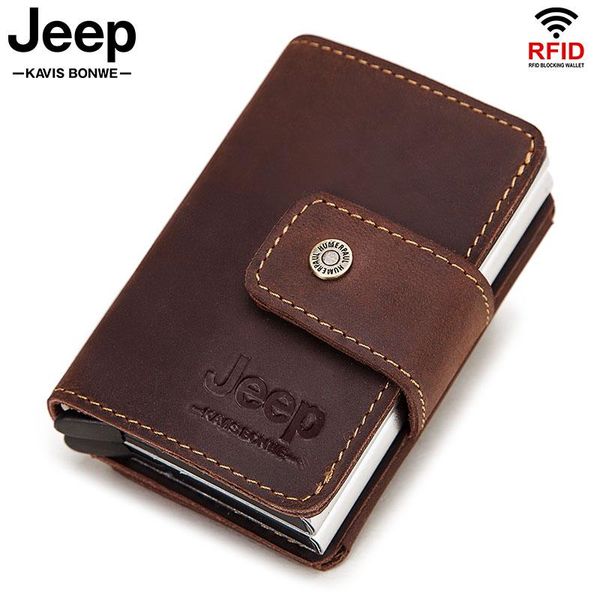 card holders rfid men leather business id case male coin purse automatic blocking aluminium bank wallets 2021, Brown;gray
card holders rfid men leather business id case male coin purse automatic blocking aluminium bank wallets 2021, Brown;gray