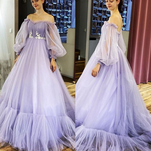 elegant long sleeve purple a-line evening dress tulle appliques boat neck formal prom gown backless lace up robes de soirée, Black
elegant long sleeve purple a-line evening dress tulle appliques boat neck formal prom gown backless lace up robes de soirée, Black