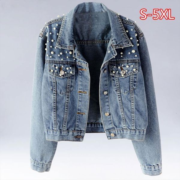 plus size pearl beading short denim jackets 3xl 5xl women white wash long sleeve vintage casual jean jacket bomber denim coat, Black;brown
plus size pearl beading short denim jackets 3xl 5xl women white wash long sleeve vintage casual jean jacket bomber denim coat, Black;brown