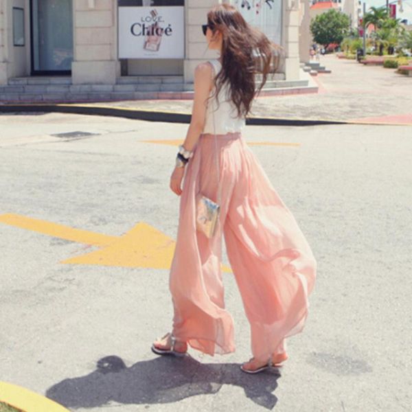 women's pants & capris fashion lady wide leg chiffon high waist long loose palazzo culottes trousers women summer pantalones, Black;white
women's pants & capris fashion lady wide leg chiffon high waist long loose palazzo culottes trousers women summer pantalones, Black;white