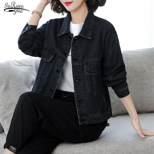 women's jackets autumn 2021 women loose black denim jacket casual jean coats long sleeve female girls outwear oversize 17948, Black;brown
women's jackets autumn 2021 women loose black denim jacket casual jean coats long sleeve female girls outwear oversize 17948, Black;brown