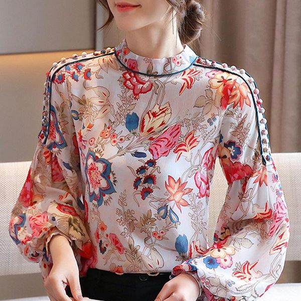 long sleeve women blouses shirts fashion women's clothing print chiffon blouse shirt clothes spring and autumn, White
long sleeve women blouses shirts fashion women's clothing print chiffon blouse shirt clothes spring and autumn, White