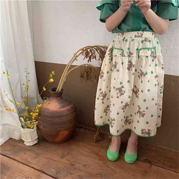 summer arrival girls fashion floral skirts kids cotton baby girl skirt 210528, Blue