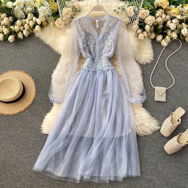 2021 new women vintage mesh fashion long sleeve sweet es ladies v neck patchwork lace korean vestidos a6gv, Black;gray
2021 new women vintage mesh fashion long sleeve sweet es ladies v neck patchwork lace korean vestidos a6gv, Black;gray