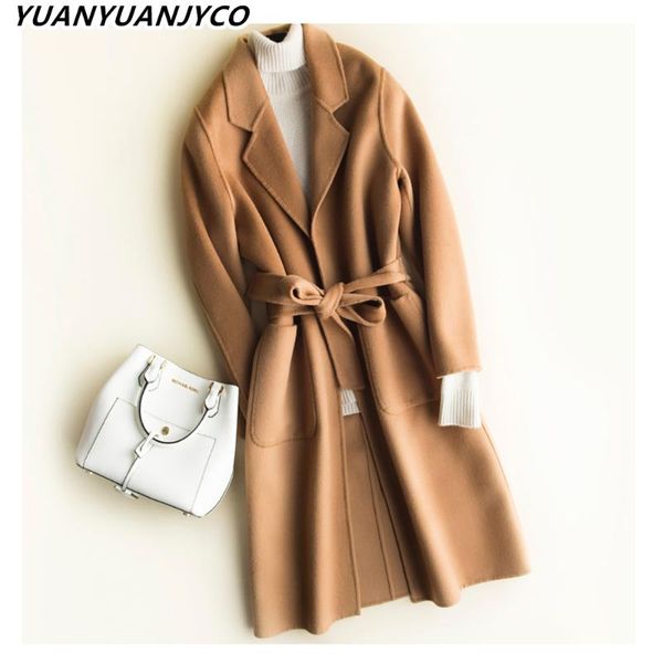 women's wool & blends yuanyuanjyco winter women long office lady 100% coat lnzdy37 fashion loose belt turn-down collar sleeve pocket cl, Black
women's wool & blends yuanyuanjyco winter women long office lady 100% coat lnzdy37 fashion loose belt turn-down collar sleeve pocket cl, Black