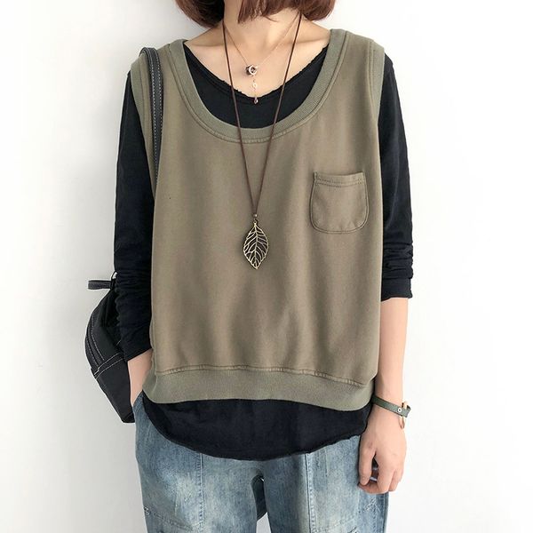 2021 new women spring autumn fashion japan harajuku simple style round neck solid color sleeveless waistcoat female casual oversized vest j9, Black;white
2021 new women spring autumn fashion japan harajuku simple style round neck solid color sleeveless waistcoat female casual oversized vest j9, Black;white