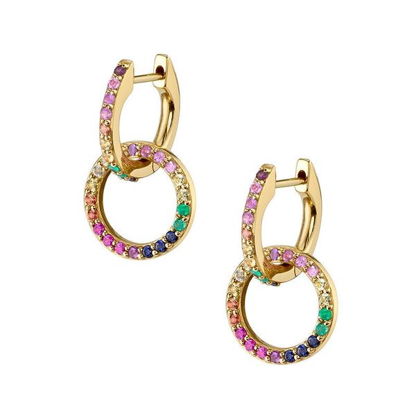 hoop & huggie uniorsj fashion multicolor zircon double circle earrings for women jewelry accessories, Golden;silver
hoop & huggie uniorsj fashion multicolor zircon double circle earrings for women jewelry accessories, Golden;silver