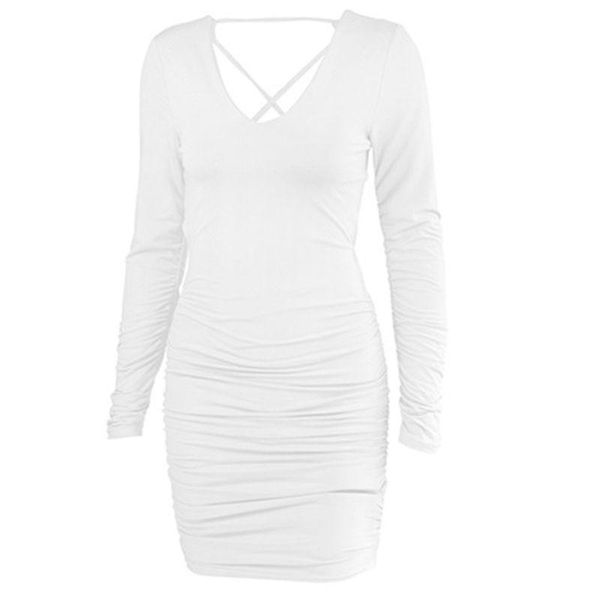 casual dresses women long sleeve v-neck ruched bodycon dress backless lace-up clubwear e56c, Black;gray
casual dresses women long sleeve v-neck ruched bodycon dress backless lace-up clubwear e56c, Black;gray