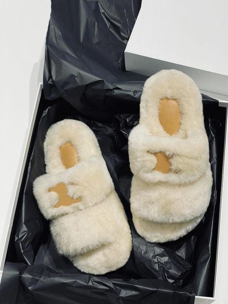 slippers women's flat wool, Black
slippers women's flat wool, Black