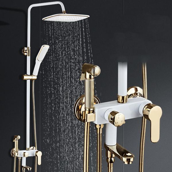 white black gold plated copper bathroom thermostatic shower faucet bathtub shower faucet set waterfall head wall mixer
white black gold plated copper bathroom thermostatic shower faucet bathtub shower faucet set waterfall head wall mixer