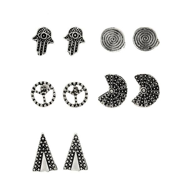 stud 5 pairs/set bohemia vintage geometric triangular palm earrings for women fashion jewelry accessories earring set, Golden;silver
stud 5 pairs/set bohemia vintage geometric triangular palm earrings for women fashion jewelry accessories earring set, Golden;silver
