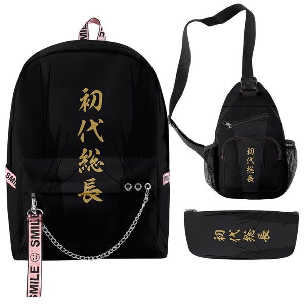 backpack 2021 tokyo revengers 3pcs/set children boys girls women men oxford waterproof notebook teenager students bags
backpack 2021 tokyo revengers 3pcs/set children boys girls women men oxford waterproof notebook teenager students bags