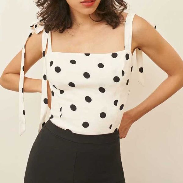 women sling polka dot printing youth self-cultivation women casual chic street 210601, White
women sling polka dot printing youth self-cultivation women casual chic street 210601, White