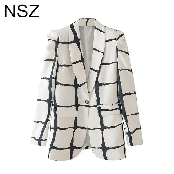 women's suits & blazers nsz women oversized white plaid blazer chic large size checked autumn suit jacket coat office work business out, White;black
women's suits & blazers nsz women oversized white plaid blazer chic large size checked autumn suit jacket coat office work business out, White;black